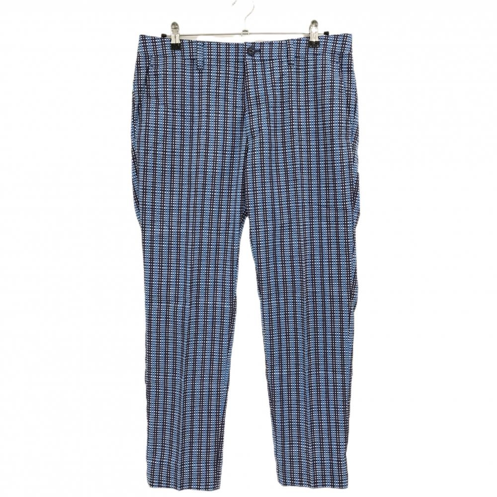 【超美品】23区ゴルフ パンツ ネイビー×ライトブルー×白 格子 総柄 メンズ 90 ゴルフウェア 23区