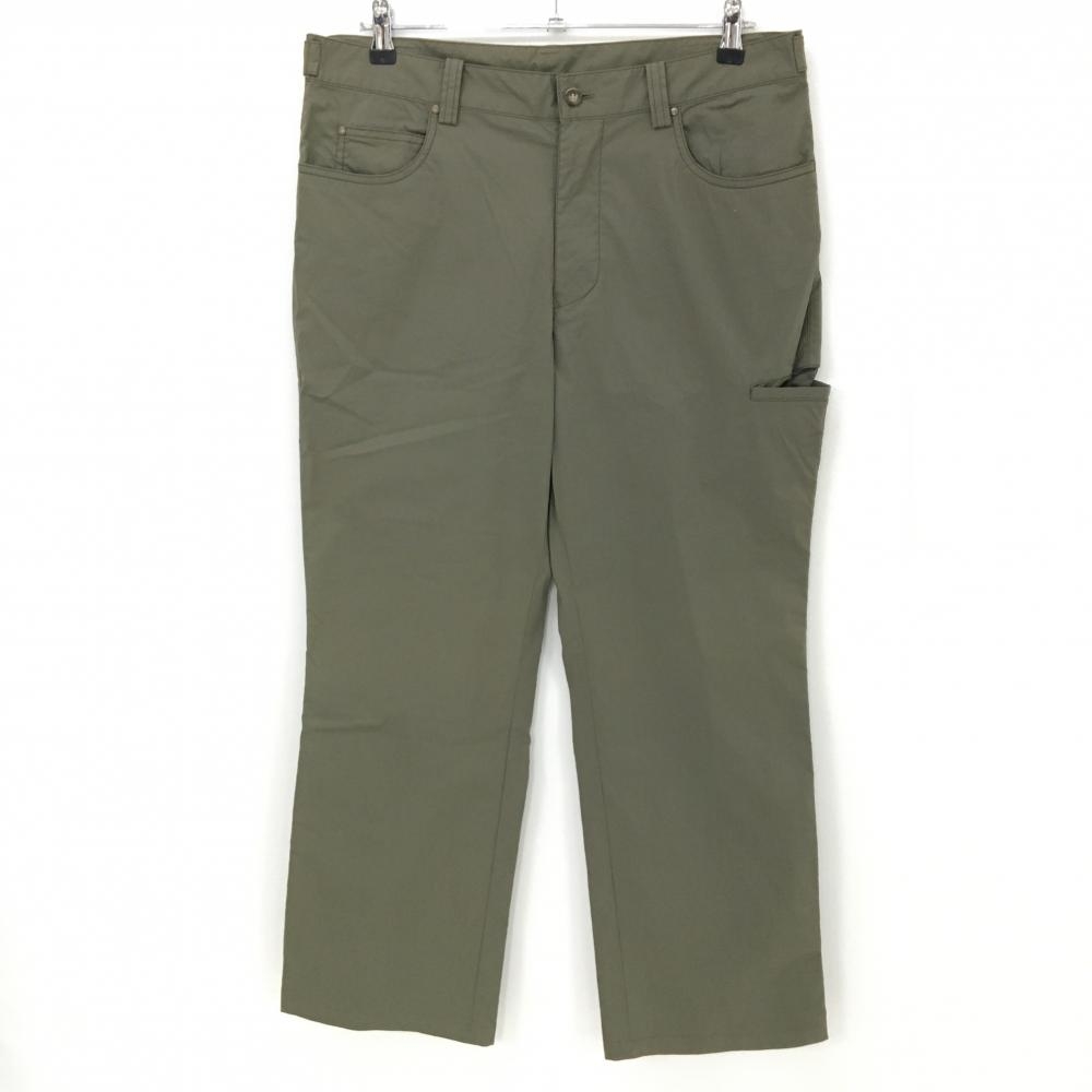 【超美品】アダバット パンツ カーキ 無地 ドッグ刺しゅう メンズ 50(XL) ゴルフウェア adabat