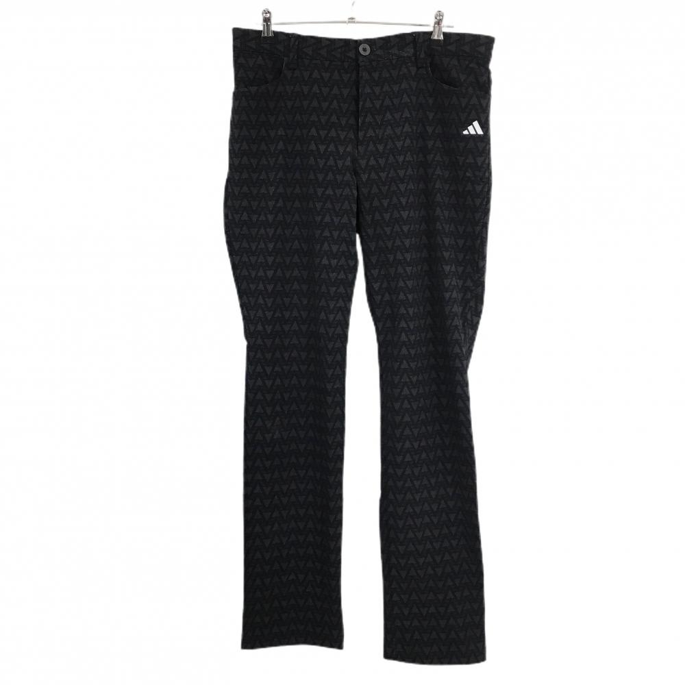 【美品】アディダス パンツ ダークグレー×黒 総柄 ストレッチ メンズ 88 ゴルフウェア 2024年モデル adidas