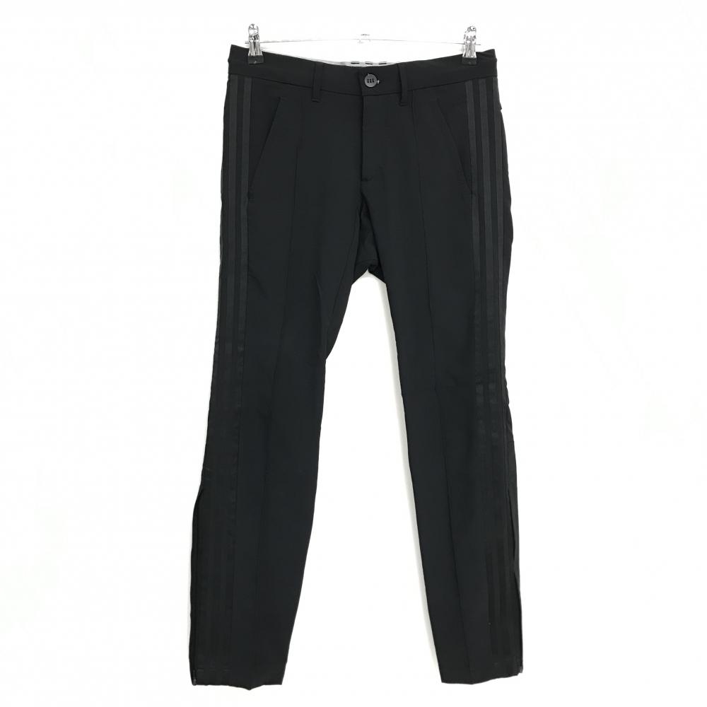 【美品】アディダス パンツ 黒 サイド3ライン ストレッチ メンズ S ゴルフウェア adidas