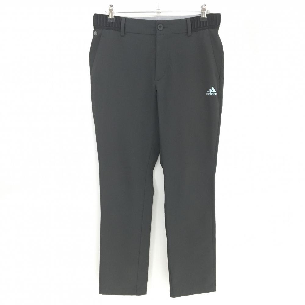 アディダス パンツ 黒 バック3ライン ウエスト一部ゴム ストレッチ メンズ 85 ゴルフウェア adidas