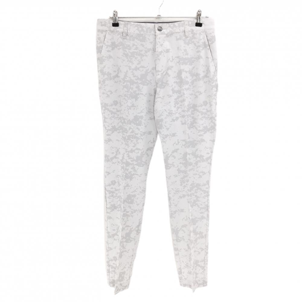 【美品】アディダス パンツ 白×グレー 総柄地模様 メンズ 82 ゴルフウェア adidas