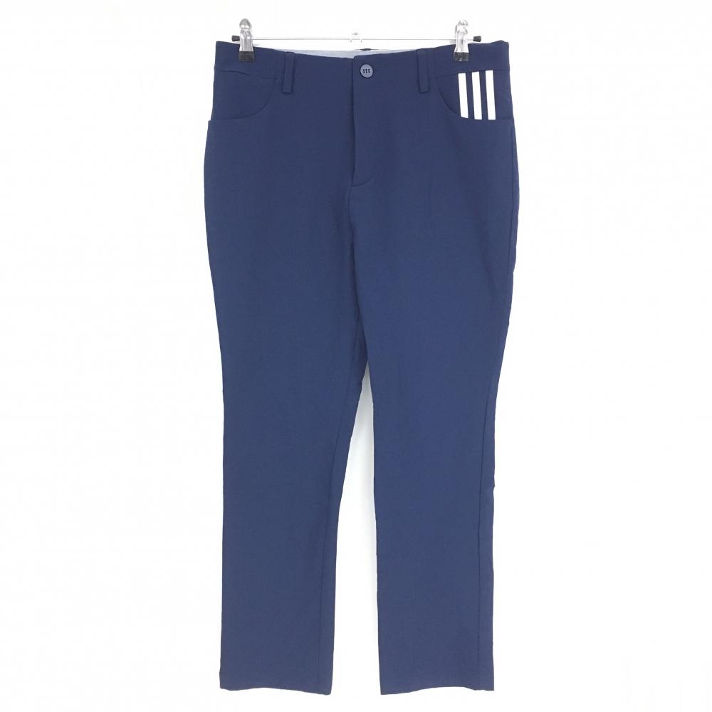 【美品】アディダス パンツ ネイビー×ライトグレー ポケット3ライン ストレッチ メンズ 82 ゴルフウェア adidas
