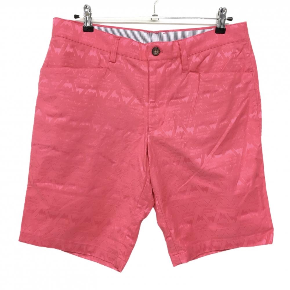 【超美品】アディダス ハーフパンツ ピンク 総柄 バックロゴ メンズ O/XG ゴルフウェア adidas