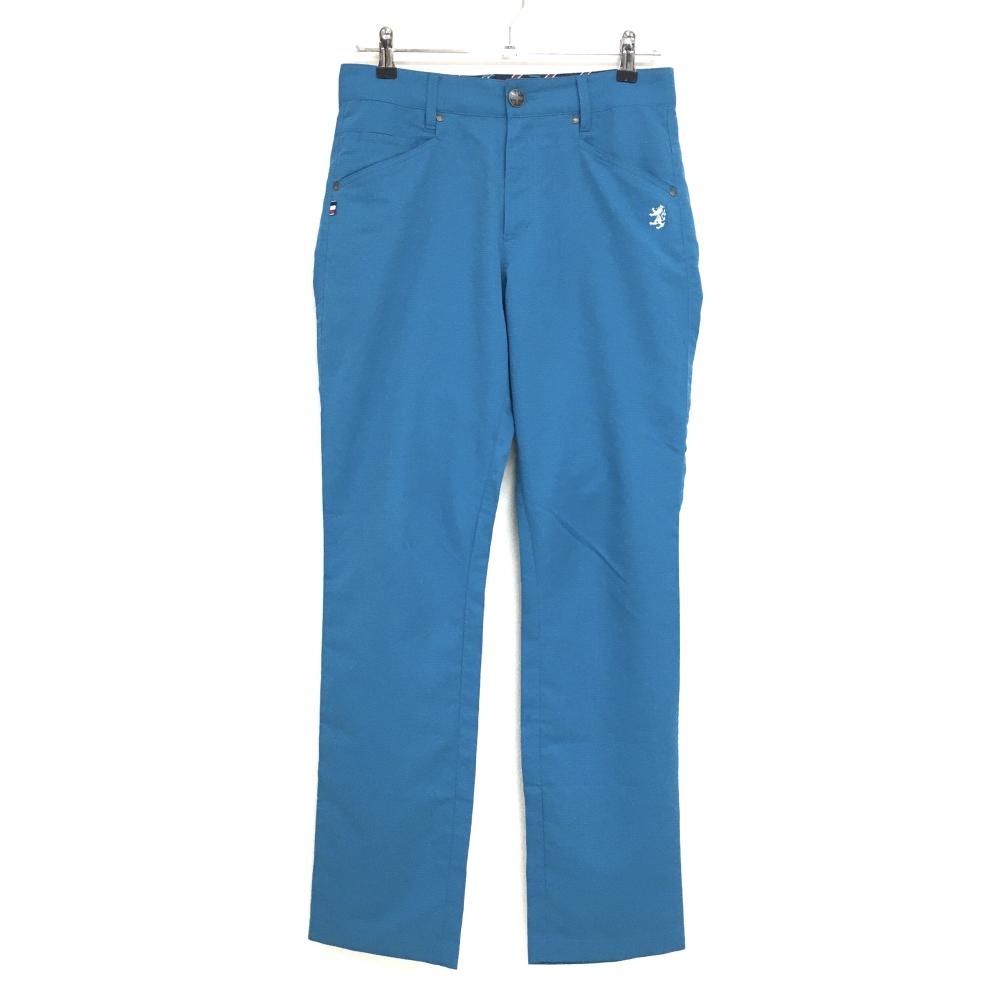 【美品】アドミラル パンツ ブルー系 格子柄地模様 ロゴ白 メンズ S ゴルフウェア Admiral