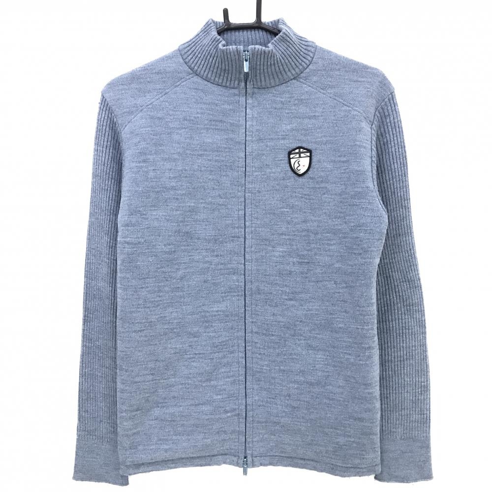 アンパスィ ニットジャケット グレー 前身頃裏地付 ワッペン メンズ M ゴルフウェア and per se