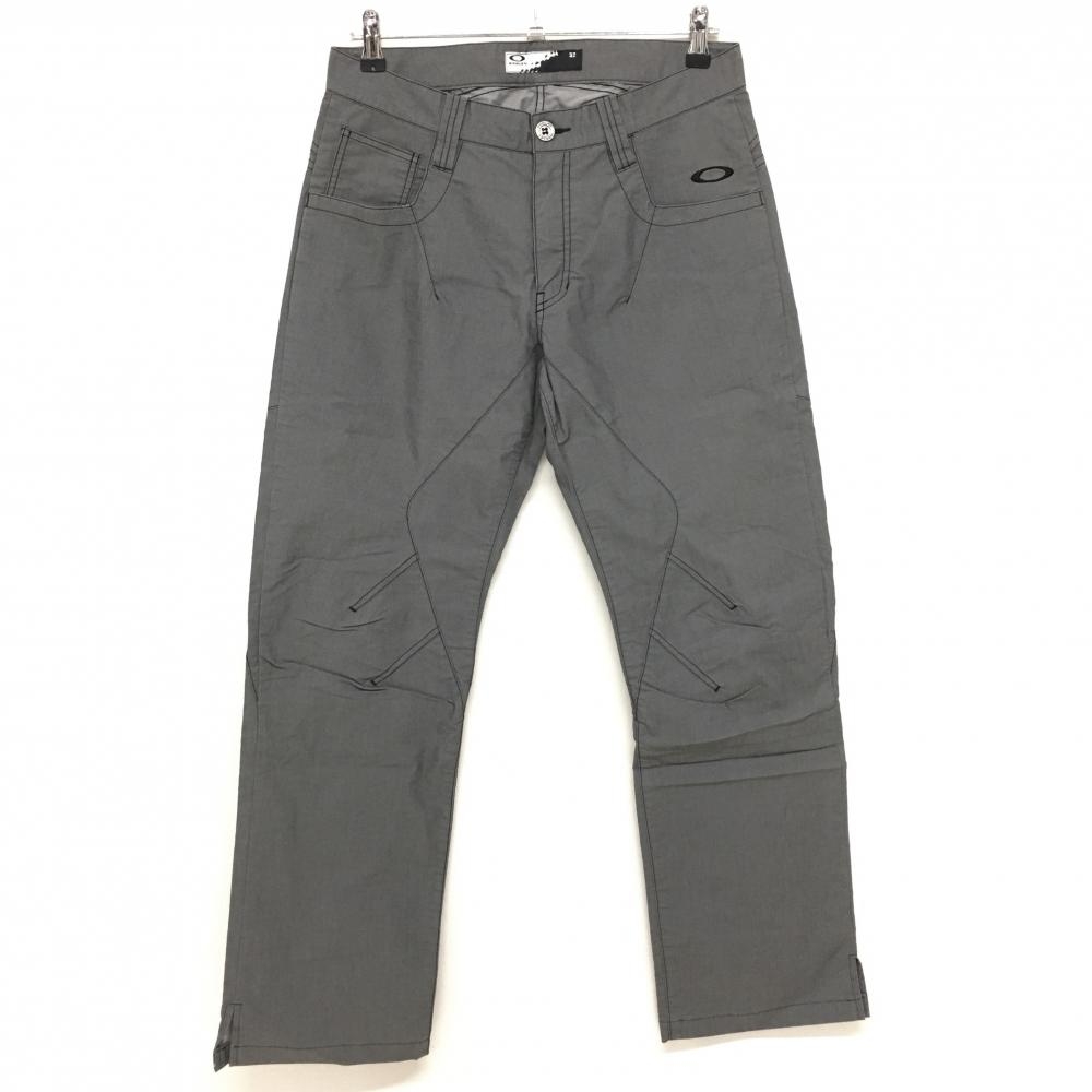 オークリー パンツ グレー 地模様 ステッチ黒  メンズ 32 ゴルフウェア Oakley