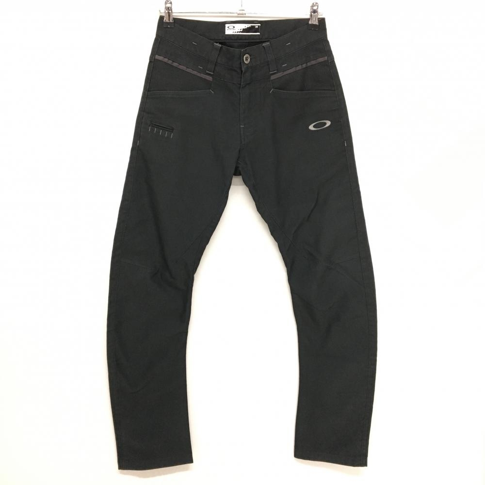 オークリー パンツ 黒×ダークグレー ティー装着可 ロゴ刺しゅう ストレッチ メンズ 30 ゴルフウェア Oakley