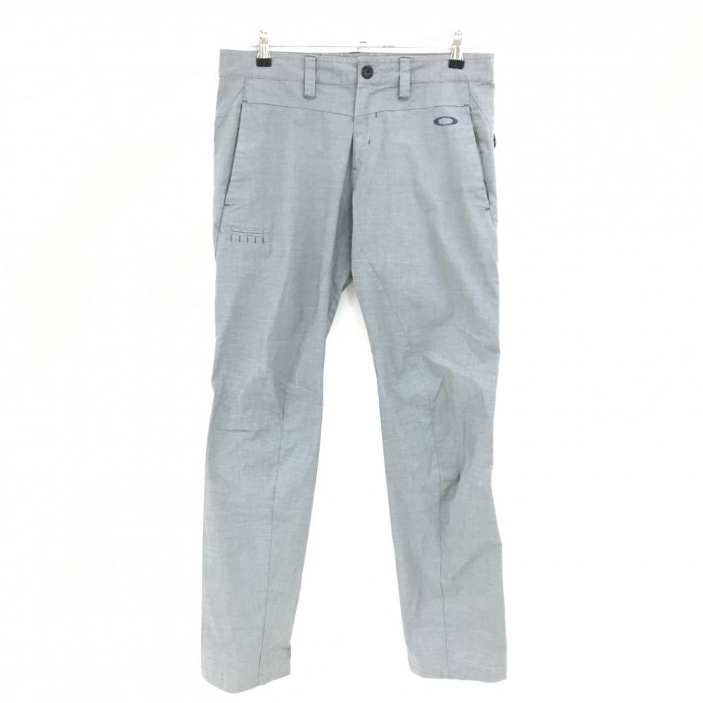 オークリー パンツ グレー ロゴ刺しゅう ストレッチ コットン混 メンズ 33 ゴルフウェア Oakley
