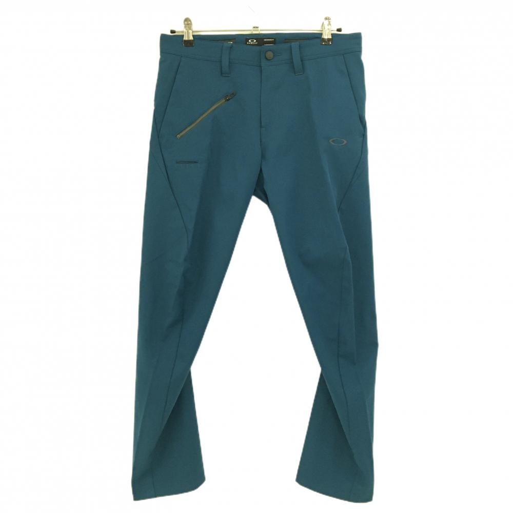 【超美品】オークリー パンツ ブルーグリーン 複数ポケット ティー装着可 メンズ 32 ゴルフウェア Oakley