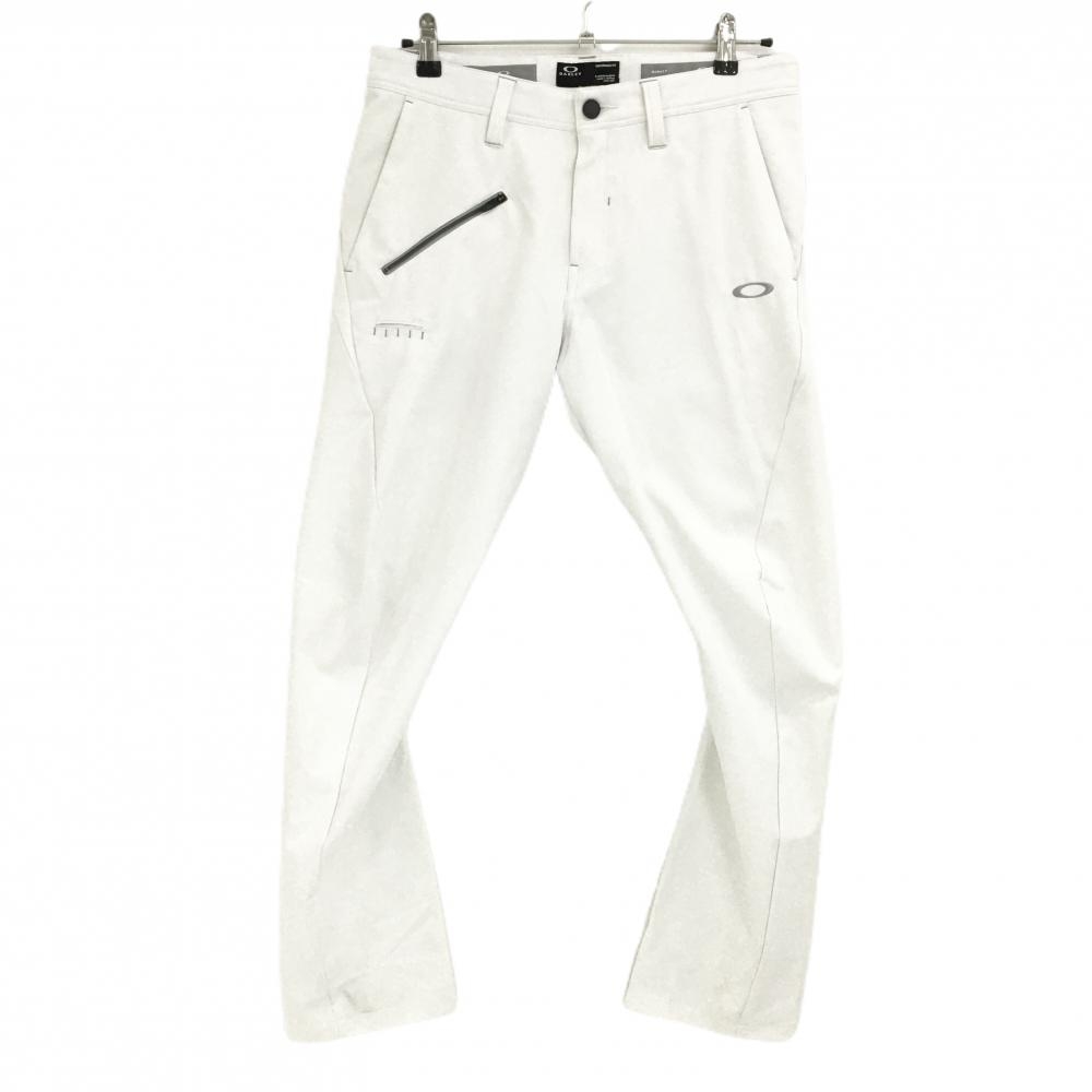 オークリー パンツ 白 ロゴグレー 複数ポケット ティー装着可 メンズ 32 ゴルフウェア Oakley