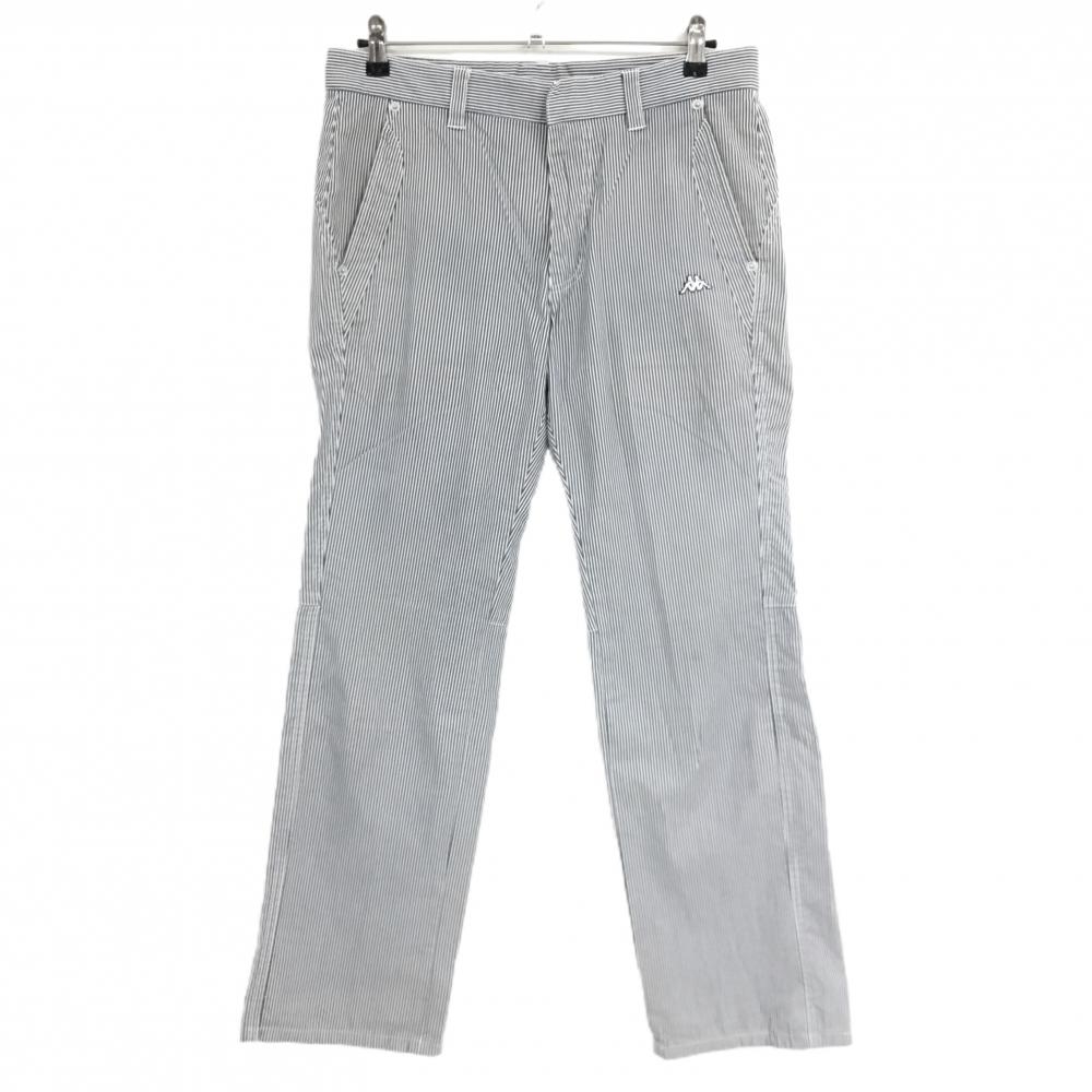 カッパ パンツ ネイビー×白 ストライプ柄 ロゴ刺しゅう  メンズ 82 ゴルフウェア Kappa