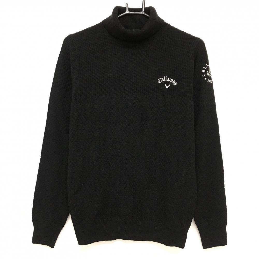 【新品】キャロウェイ タートルネックセーター 黒 ロゴ刺しゅう ニット メンズ M ゴルフウェア Callaway