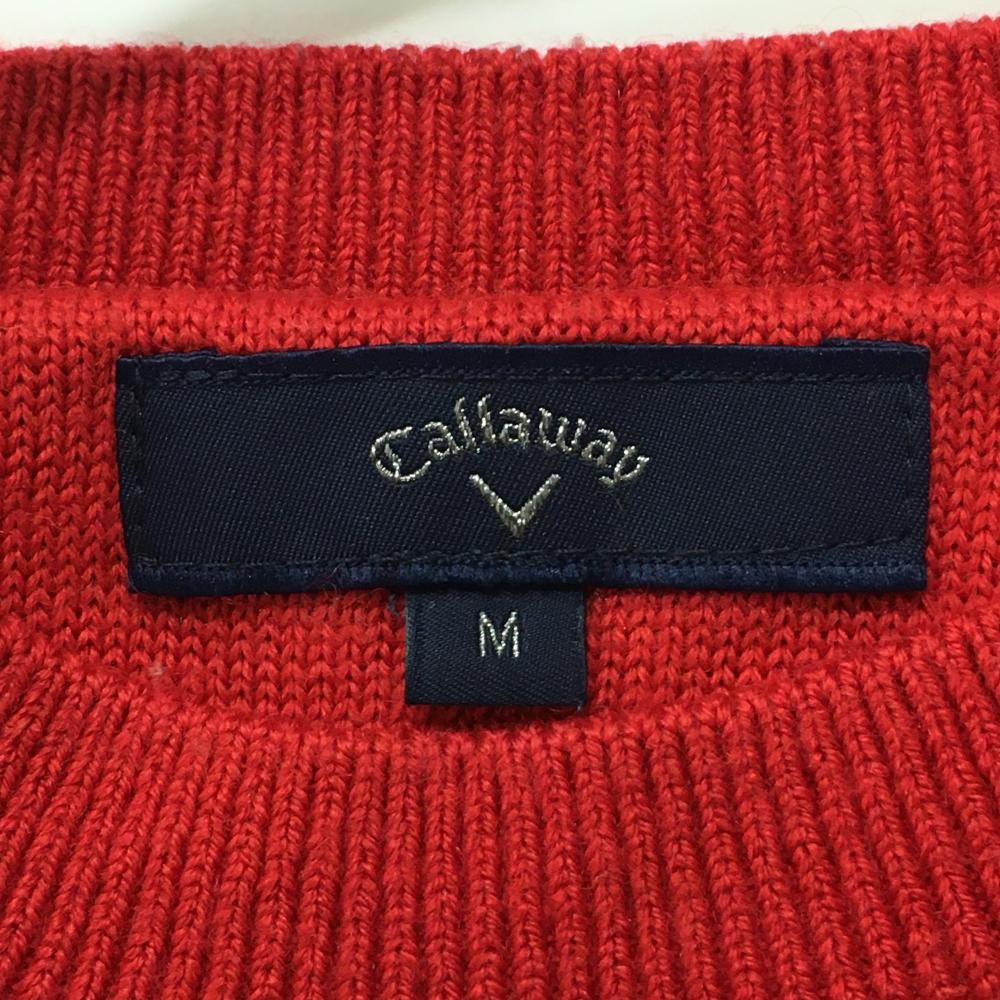 キャロウェイ セーター レッド×黒 ボーダー リス ウール混 ニット