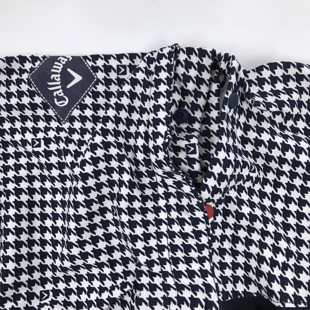 極美品　キャロウェイ　レインコート　ジャケット　パンツ　千鳥格子　L 　ネイビー 美品】キャロウェイ レインウェア(2WAYジャケット×パンツ) 白×ネイビー