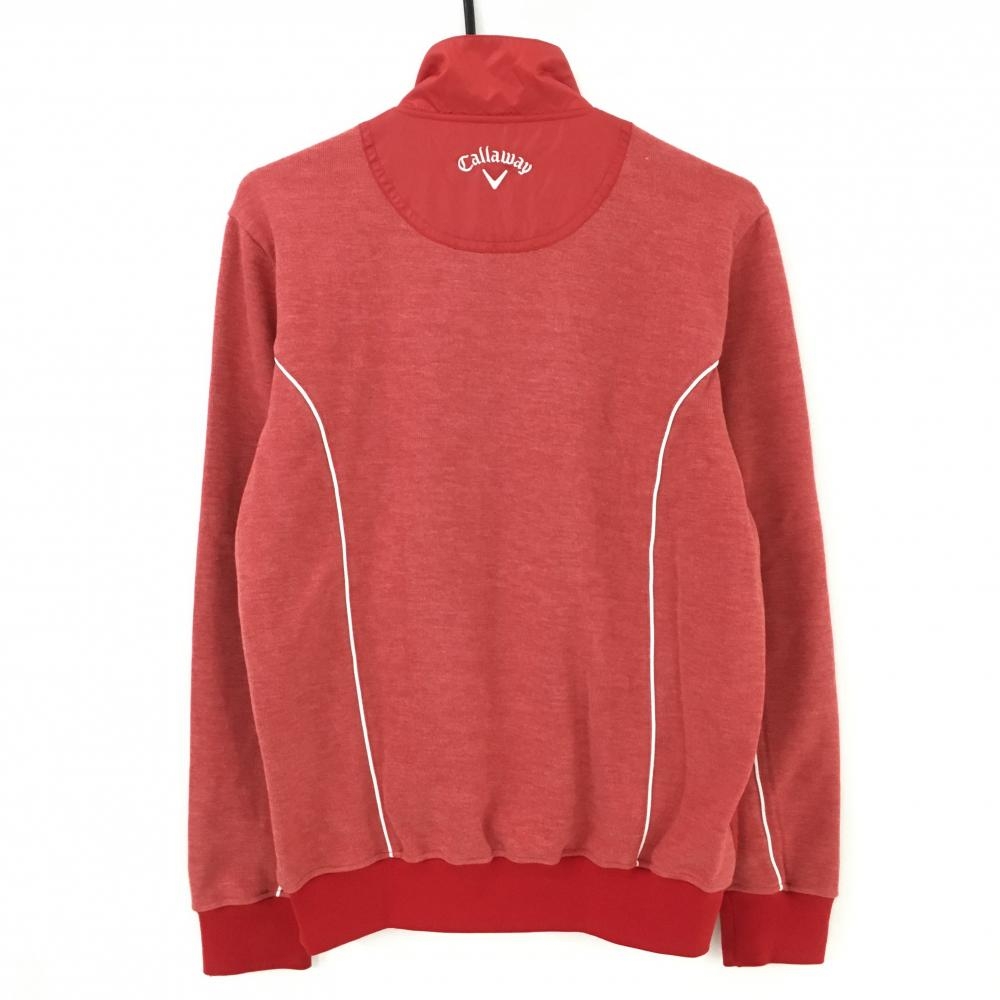 キャロウェイ★2way ダブルジップ ジャケット レッド Lサイズ 美品】キャロウェイ 切替ジャケット レッド 前身頃地模様 ロゴ白