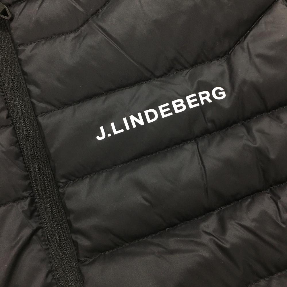 超美品】ジェイリンドバーグ ダウンベスト 黒×白 ロゴプリント メンズ