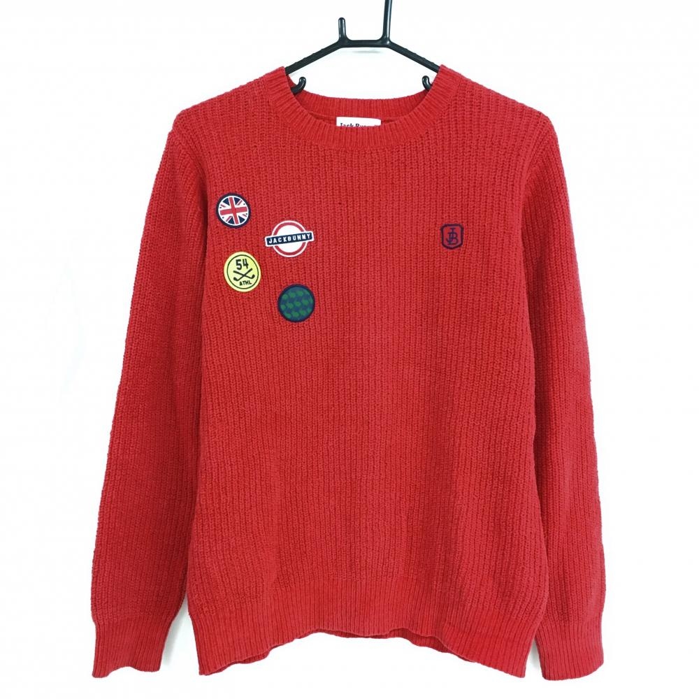 JACK BUNNY ワッペン付きレッドセーター 5 ジャックバニー セーター