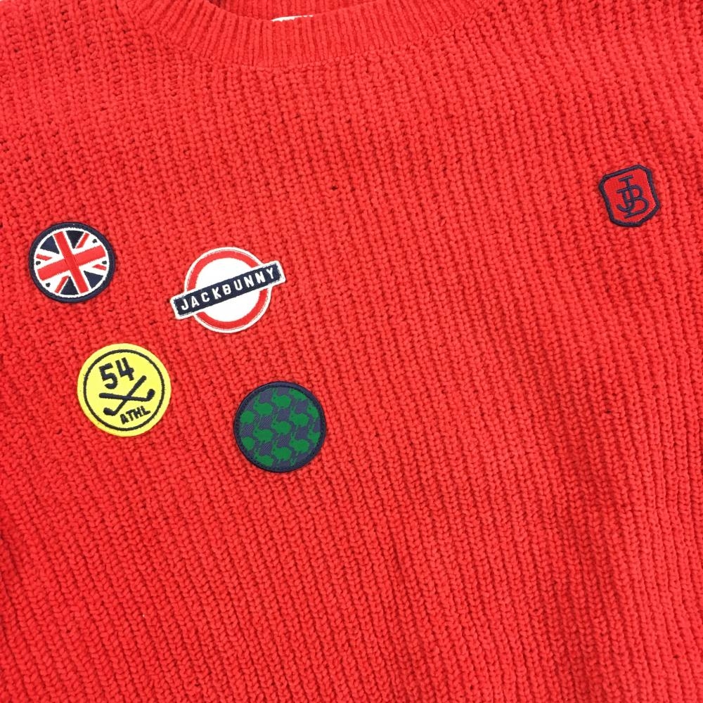 ジャックバニー セーター レッド 複数ワッペン コットン混 メンズ 4(M