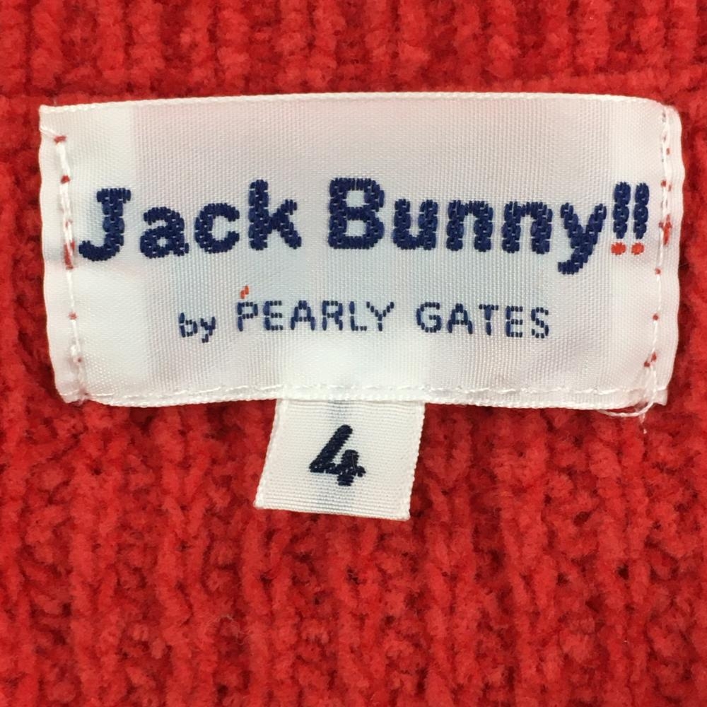ジャックバニー セーター レッド 複数ワッペン コットン混 メンズ 4(M
