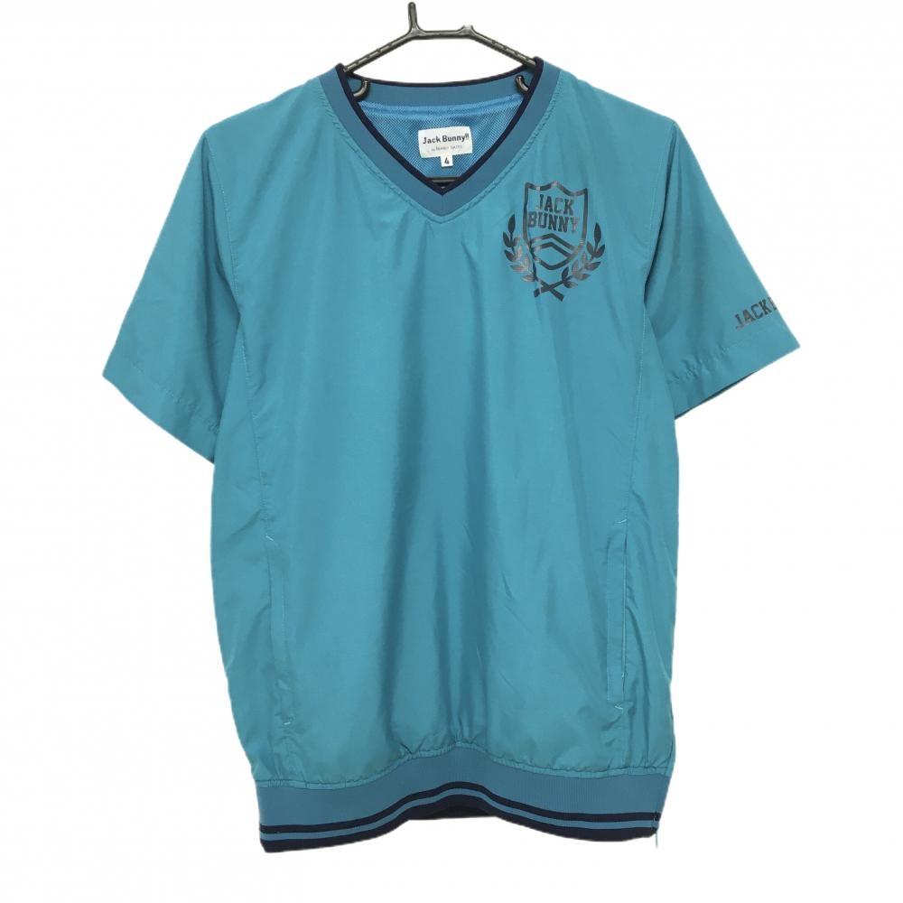 ジャックバニー 半袖スニード ライトブルー×ネイビー 裏地メッシュ ブルゾン メンズ 4(M) ゴルフウェア Jack Bunny