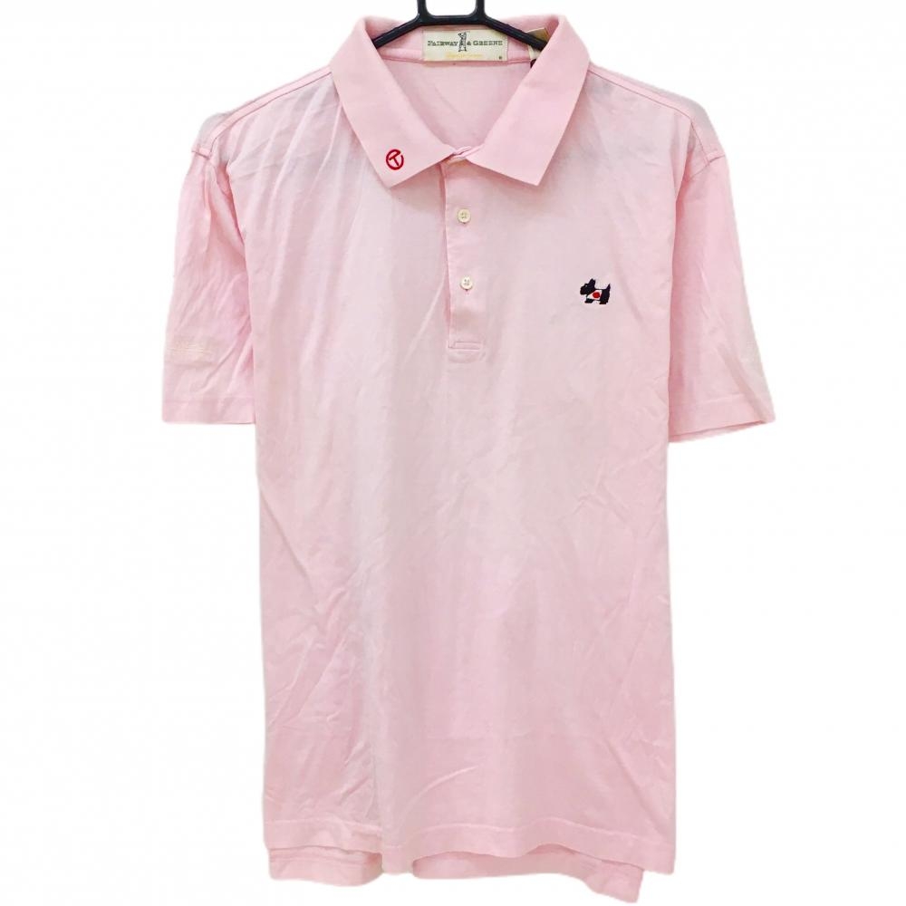 FAIRWAY&GREENE×スコッティキャメロン 半袖ポロシャツ ライトピンク サークルT ドッグ メンズ XL/TG ゴルフウェア Scotty Cameron