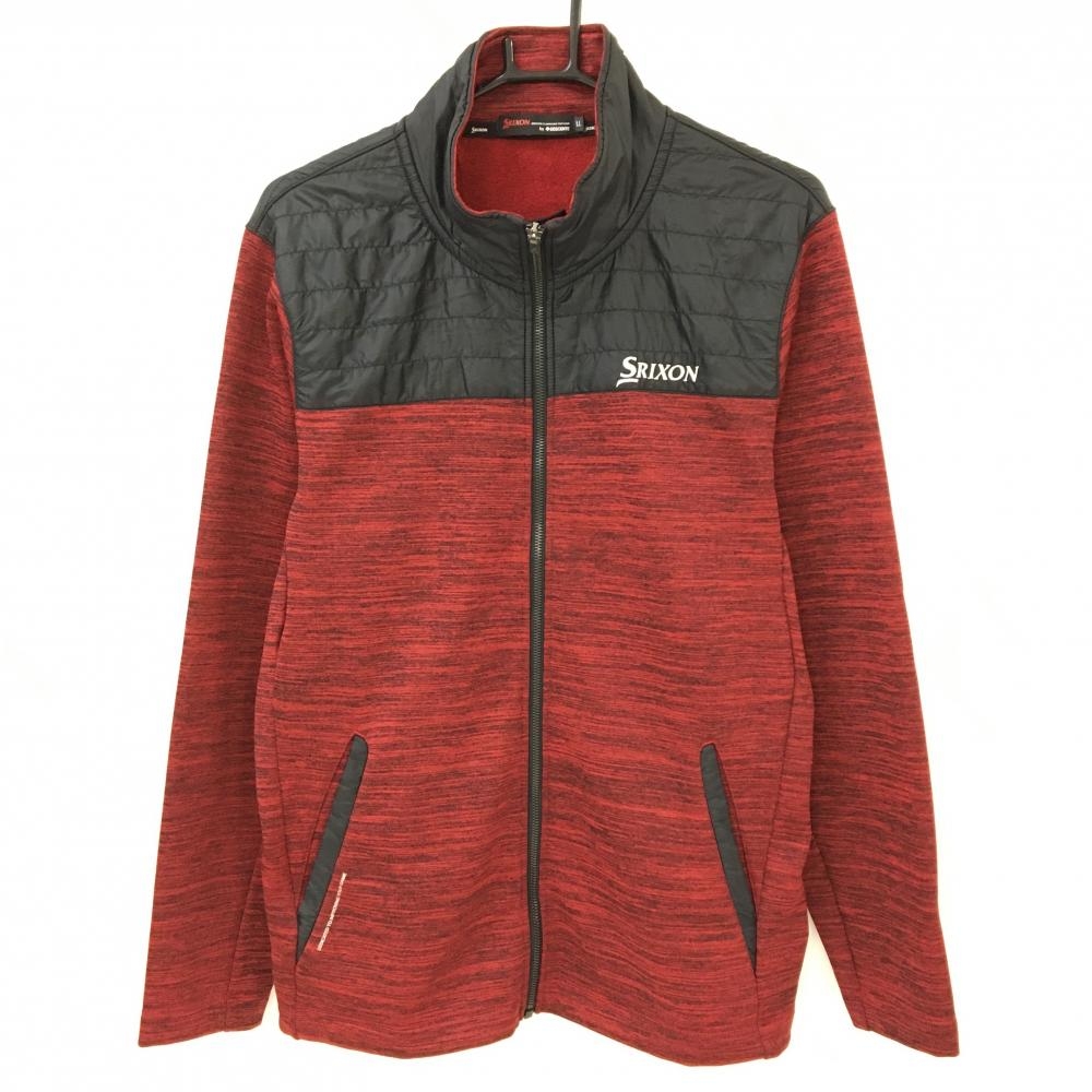 【美品】スリクソンバイデサント ジャケット レッド×黒 肩中綿 裏起毛 メンズ LL ゴルフウェア SRIXON