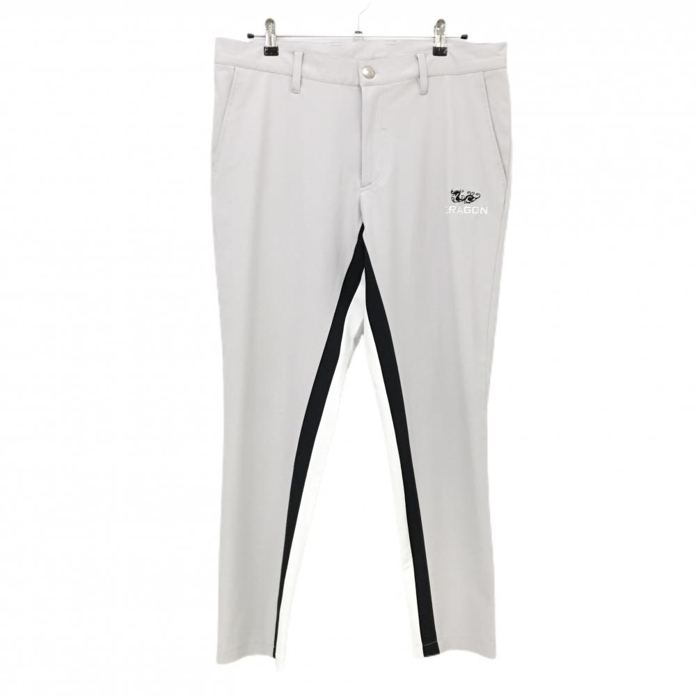【超美品】ダンスウィズドラゴン パンツ ライトグレージュ ストレッチ 内側ライン切替 メンズ 4(XL) ゴルフウェア Dance With Dragon
