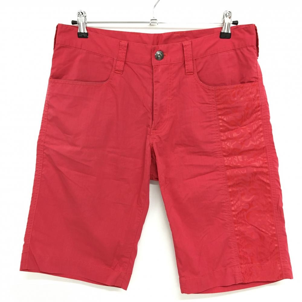 ダンスウィズドラゴン ハーフパンツ レッド 後裾ロゴ刺しゅう メンズ 3(L) ゴルフウェア Dance With Dragon