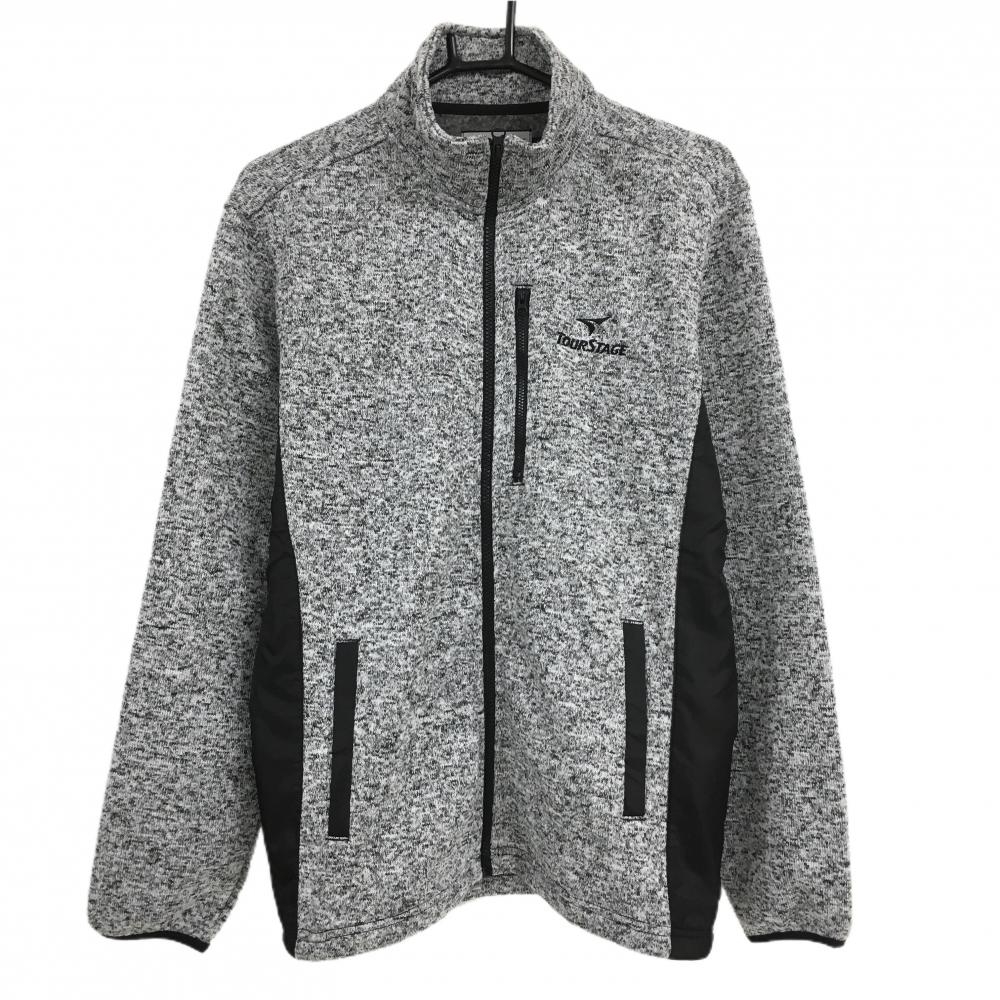 【新品】ツアーステージ ジャケット 杢グレー×黒 サイド切替 裏起毛  メンズ L ゴルフウェア TOURSTAGE