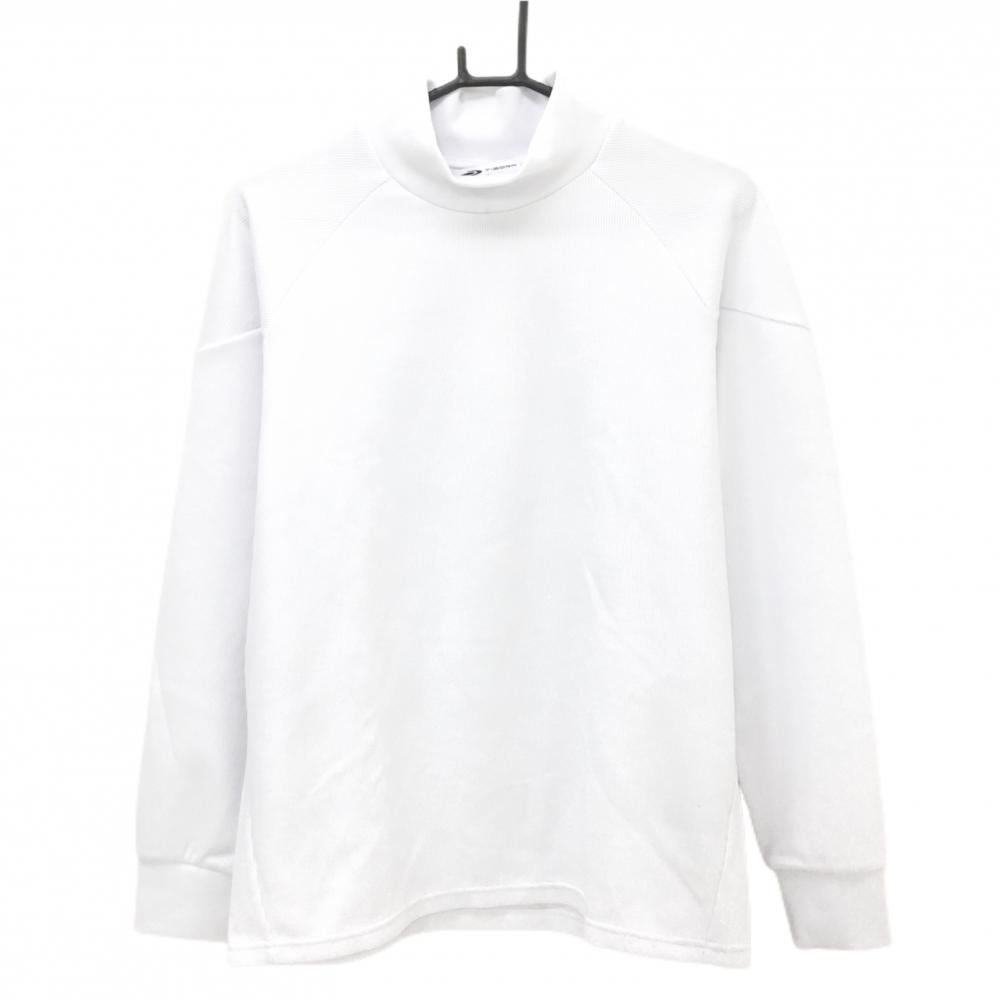 【超美品】ティゴラ 長袖ハイネックシャツ 白 吸水速乾 ストレッチ UVカット 防風 メンズ L ゴルフウェア TIGORA