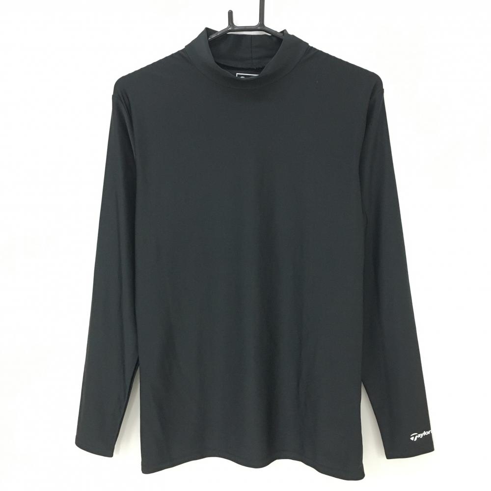 【美品】テーラーメイド ハイネックインナーシャツ 黒 袖口ロゴ  メンズ  ゴルフウェア TaylorMade