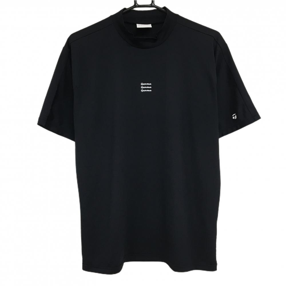 【超美品】テーラーメイド×ユナイテッドアローズ 半袖ハイネックシャツ 黒×白 背面英字  メンズ S ゴルフウェア TaylorMade