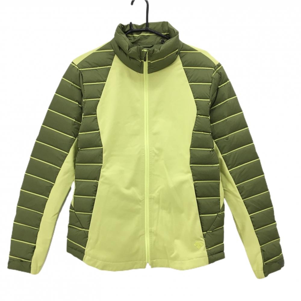 デサントゴルフ ダウン切替ジャケット イエロー系×カーキ系 一部ダウン 中田英寿  メンズ L ゴルフウェア DESCENTE