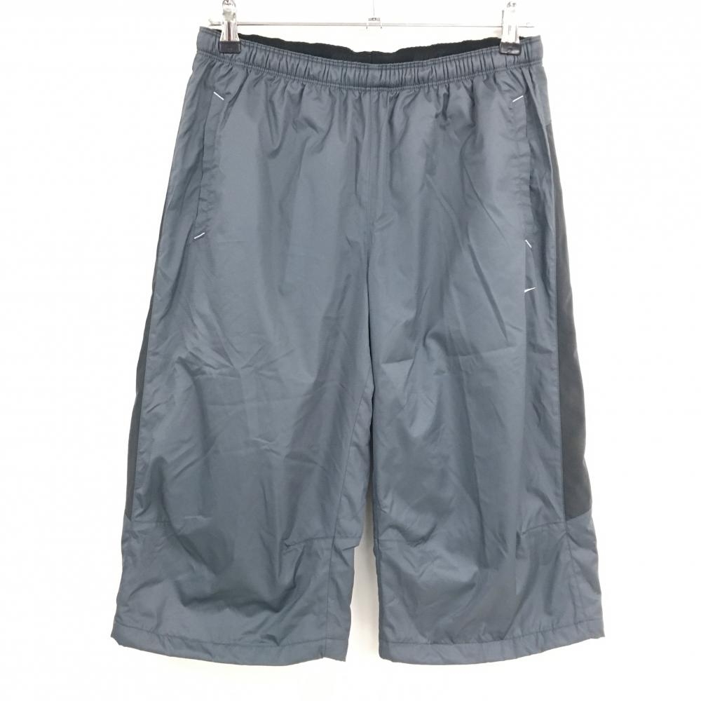【新品】ナイキ ナイロンハーフパンツ ダークグレー×白 ロゴプリント 裏地メッシュ  メンズ L ゴルフウェア NIKE