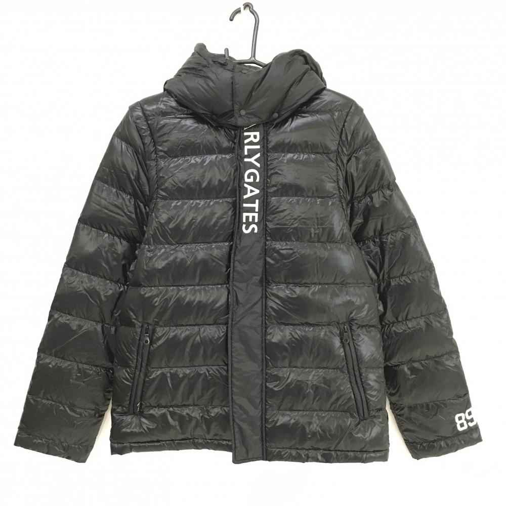 【超美品】パーリーゲイツ 2WAYナイロンダウンジャケット 黒×白 袖・フード着脱可 軽量  メンズ 6(XL) ゴルフウェア PEARLY GATES