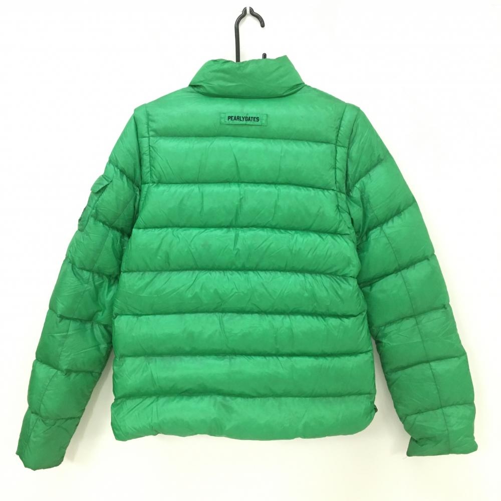 美品】パーリーゲイツ 2WAYダウンジャケット グリーン 袖着脱可 メンズ