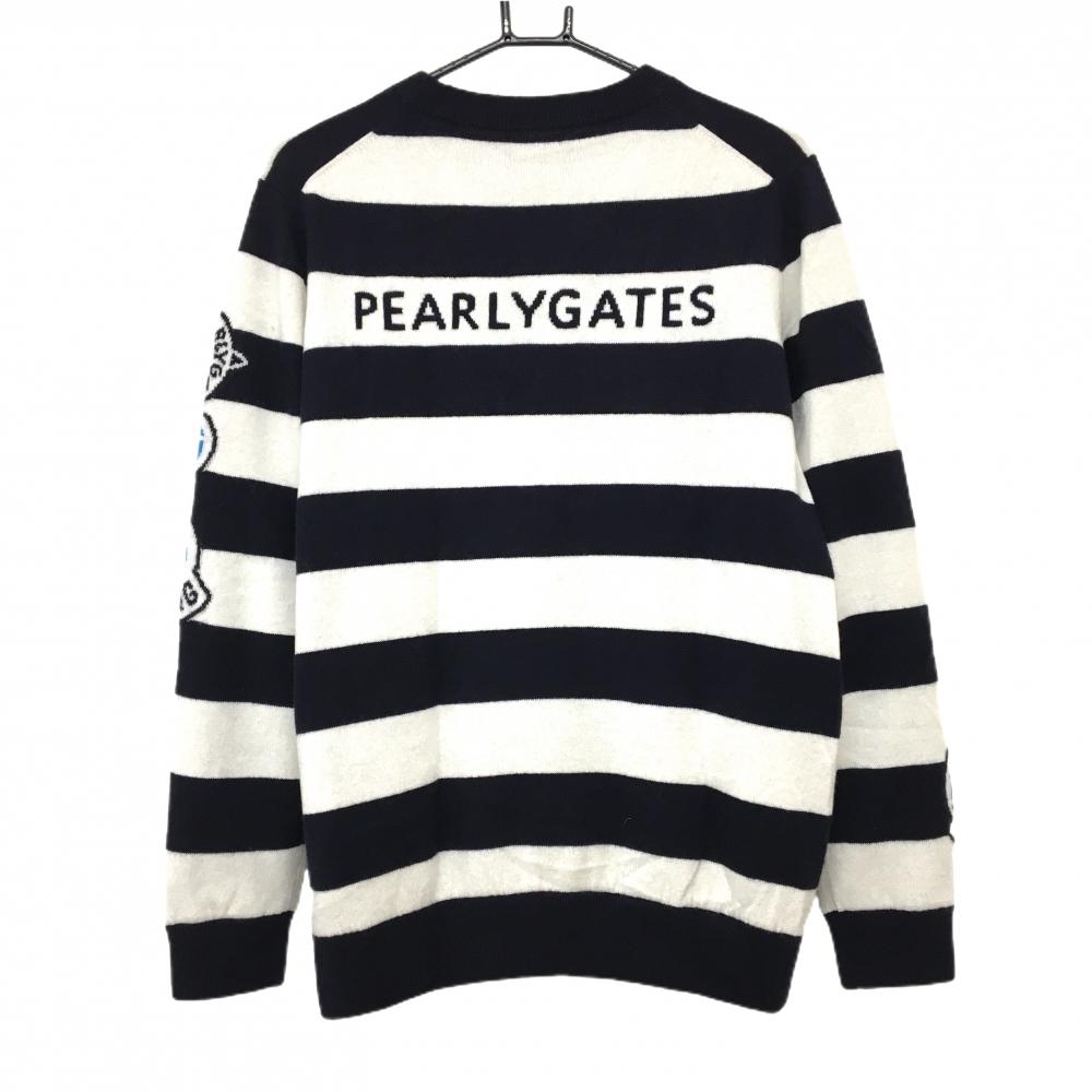 パーリーゲイツ　セーター　サイズ5 ホワイト 超美品】パーリーゲイツ セーター 白×ネイビー ボーダー
