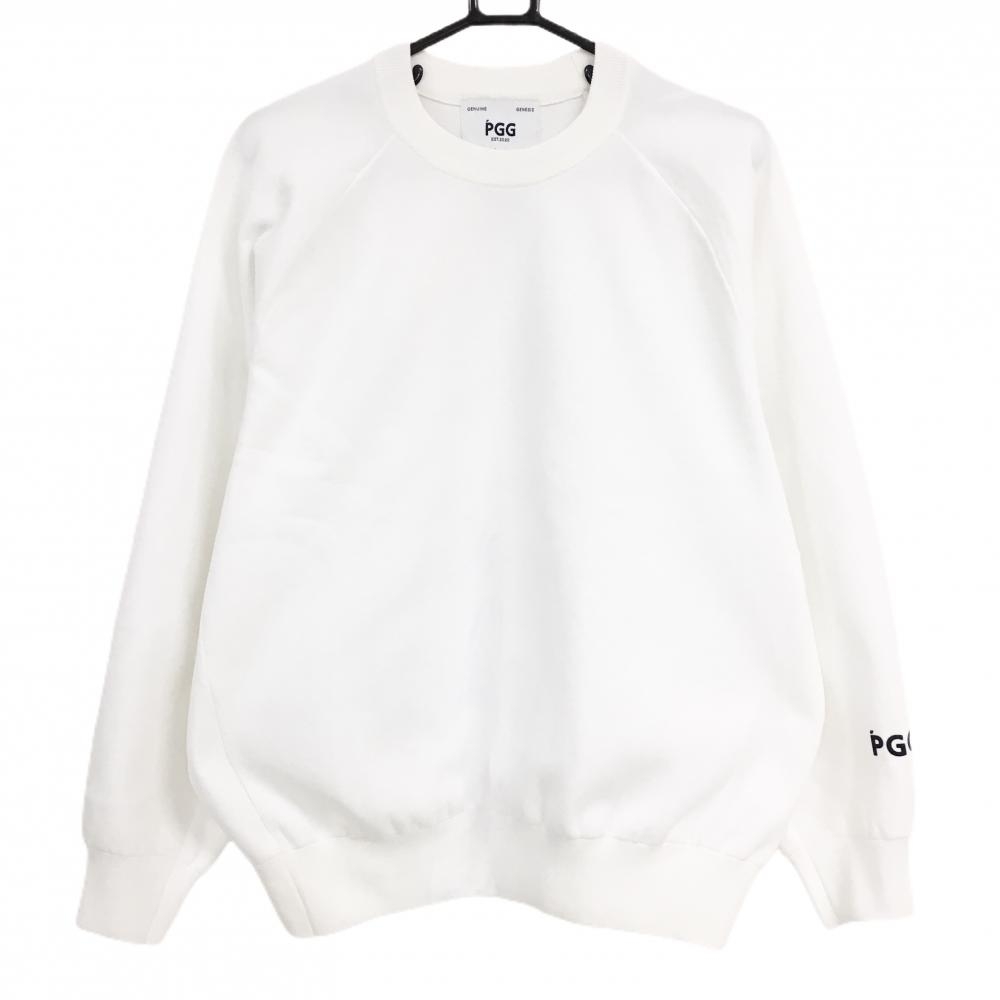 新品 パーリーゲイツ ニット セーター バックロゴ ホワイト XLサイズ（6） パーリーゲイツ PG 【静電防止】ニットベスト付きジャガードロゴ