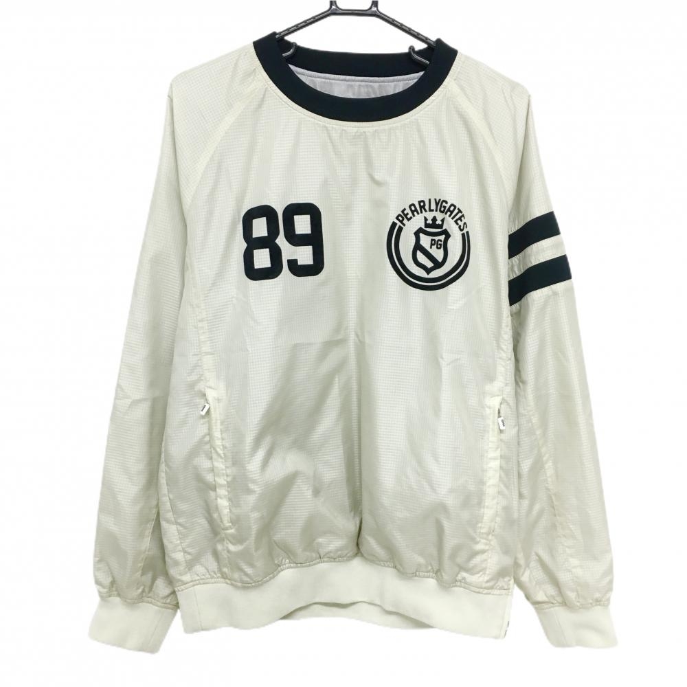 【パーリーゲイツ】人気ロゴマーク×ロゴネーム 長袖ゴルフブルゾンジャケットS 美品】パーリーゲイツ ブルゾン グレー×白 星柄 裏起毛