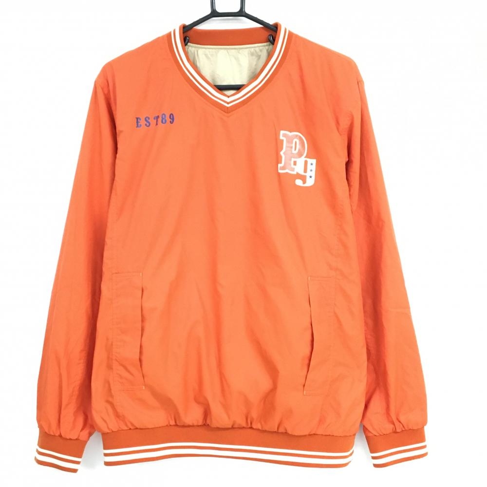 パーリーゲイツ 中綿リバーシブルスニード オレンジ 裏ベージュ リブライン ブルゾン  メンズ 4(M) ゴルフウェア PEARLY GATES