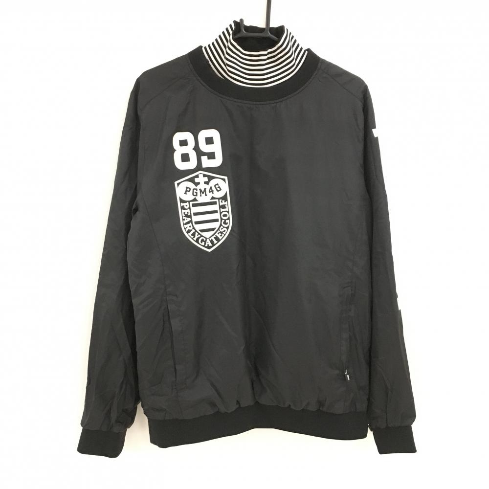 パーリーゲイツ ツインスニード 黒×白 フロッキーワッペン 蓄熱裏地 インナーダークネイビー  メンズ 6(XL) ゴルフウェア PEARLY GATES