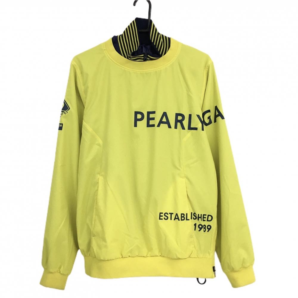 パーリーゲイツ ツインスニードブルゾン パーリーゲイツ ツインスニード イエロー ロゴ地模様 ロゴネイビー