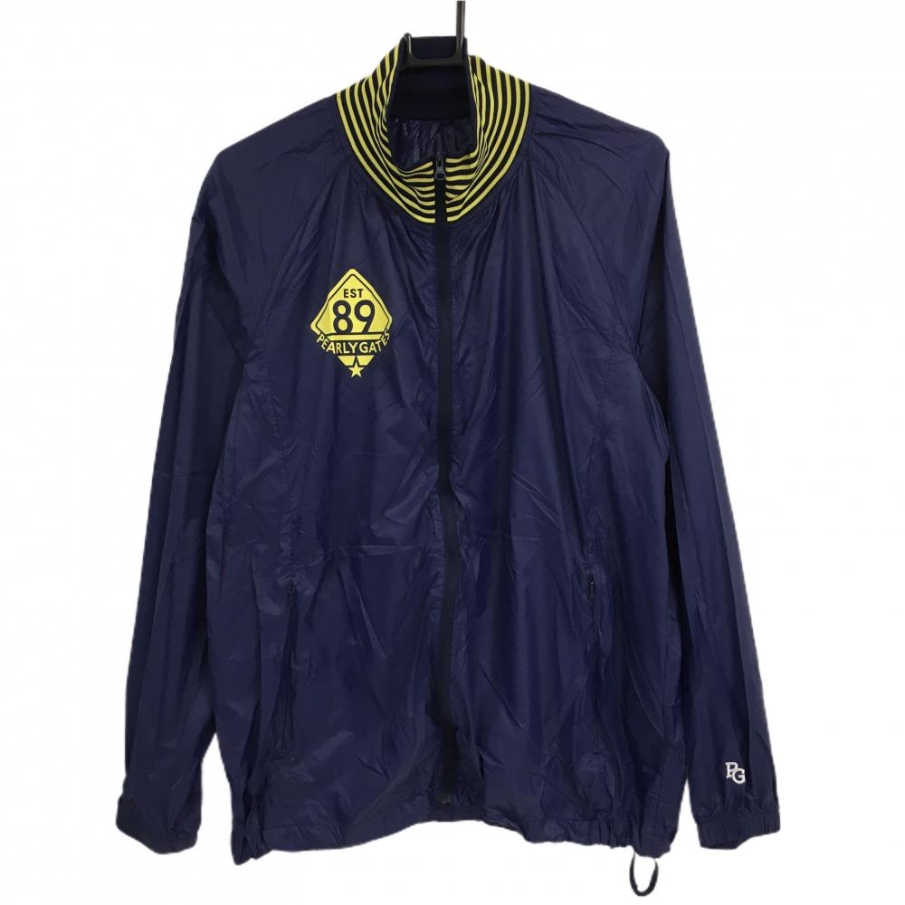 パーリーゲイツ ツインスニード イエロー ロゴ地模様 ロゴネイビー