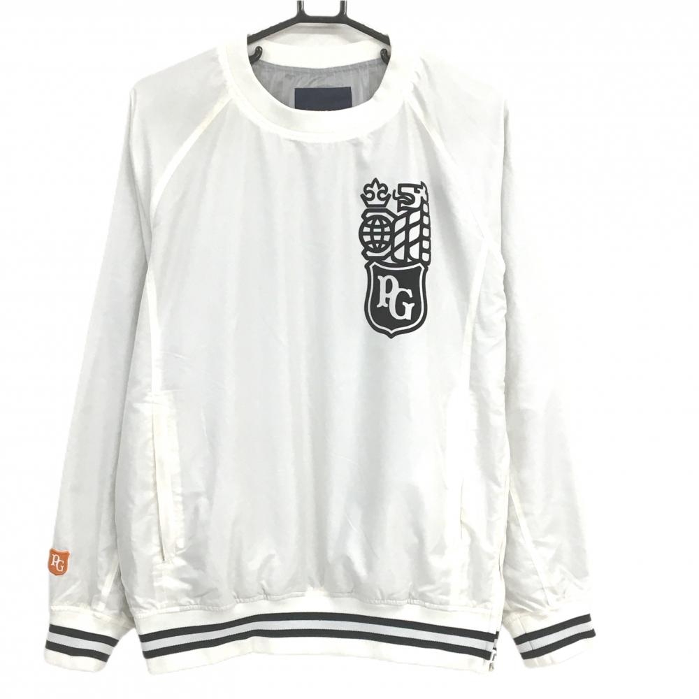【美品】パーリーゲイツ スニード 白×黒 フロッキーワッペン 蓄熱裏地 ブルゾン  メンズ 4(M) ゴルフウェア PEARLY GATES