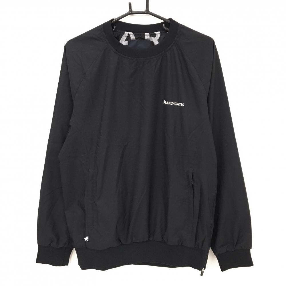 【美品】パーリーゲイツ スニード 黒 ロゴ地模様 蓄熱裏地 ブルゾン  メンズ 5(L) ゴルフウェア PEARLY GATES