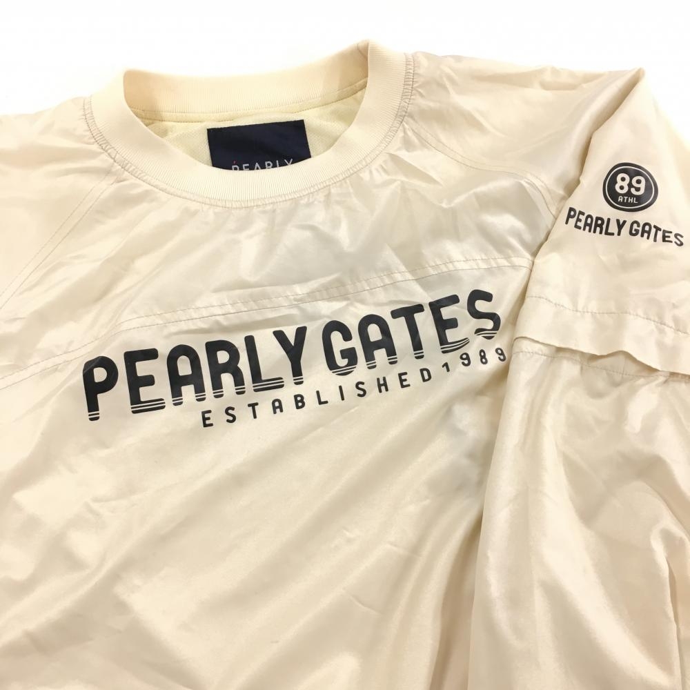 パーリーゲイツ 2WAYスニード ベージュ×黒 ロゴプリント メッシュ裏地