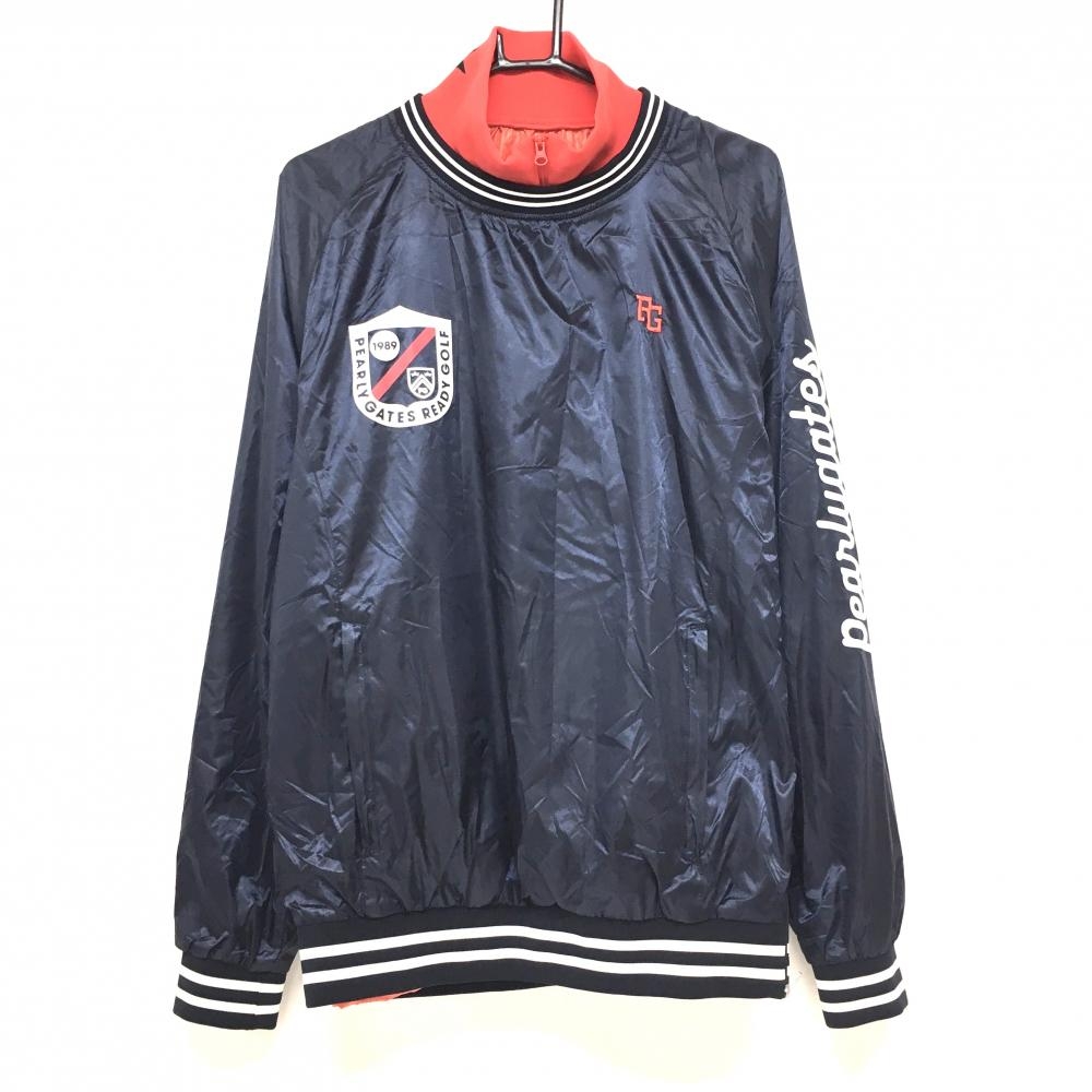 【超美品】パーリーゲイツ ツインスニード ネイビー 蓄熱裏地 袖ロゴ ブルゾン メンズ 6(XL) ゴルフウェア PEARLY GATES