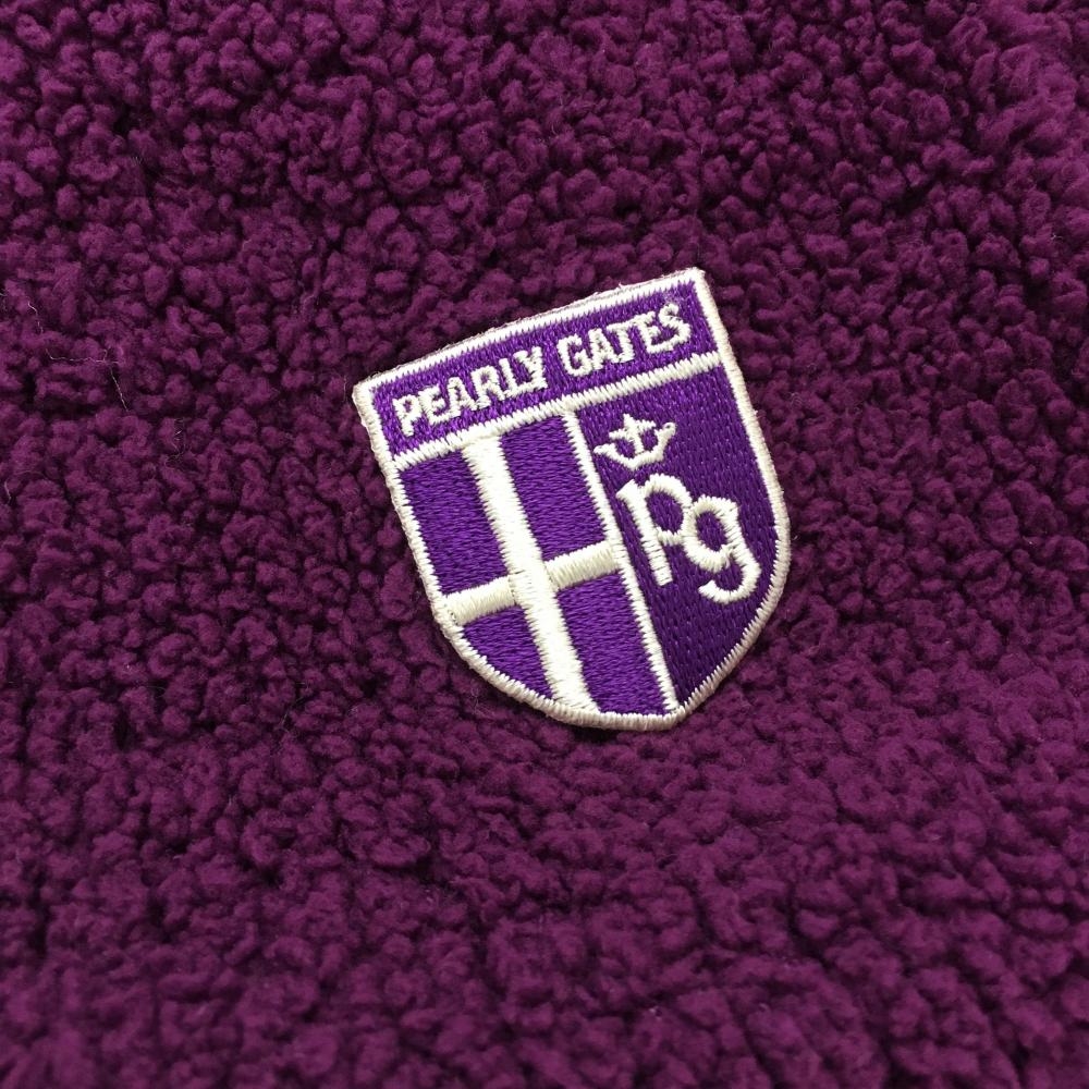 新品 パーリーゲイツ ニット カシミヤ 王冠ロゴ パープル Lサイズ（5） 超美品】パーリーゲイツ ニットベスト パープル ハイネック メンズ 5(L