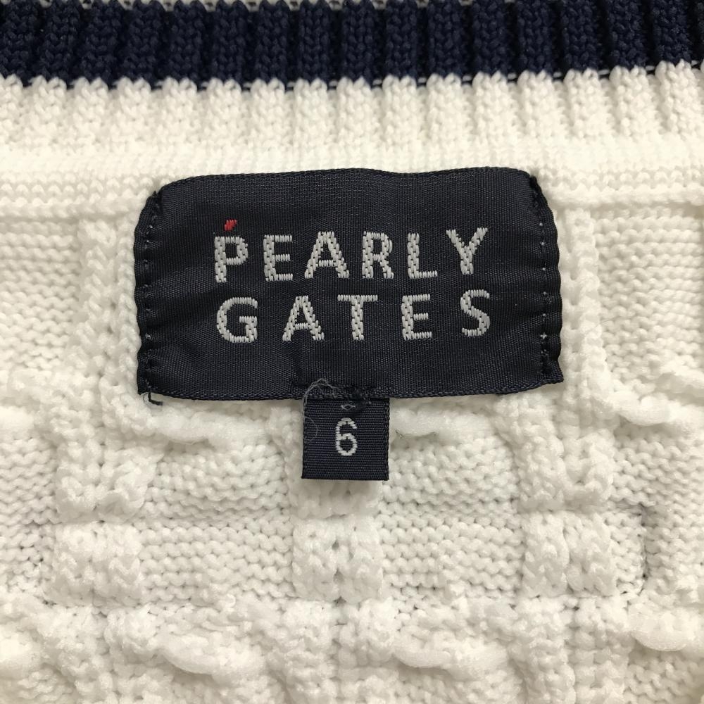 PEARLY GATES ケーブル編み Vネックベスト サイズ5 PEARLY GATES ケーブル編み Vネックベスト サイズ5